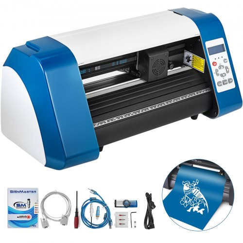 Vinyl Cutter 14 Inch Vinyl Cutter Machine 375mm Vinyl Printer Cutter Machine LED Fill Light Strip Vinyl Plotter Cutter Machine Without Stand Signmaster Software